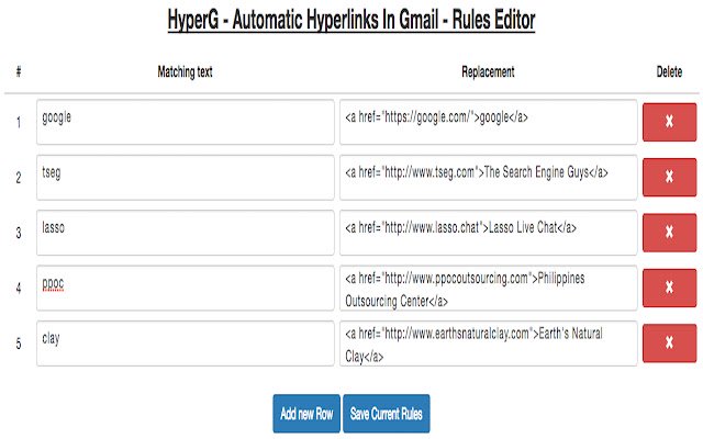 HyperG Automatic Hyperlinks In Gmail  from Chrome web store to be run with OffiDocs Chromium online