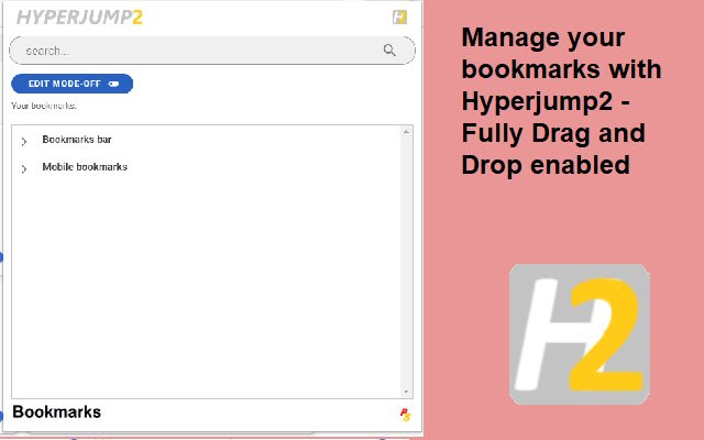 HyperJump 2 Bookmarks  from Chrome web store to be run with OffiDocs Chromium online