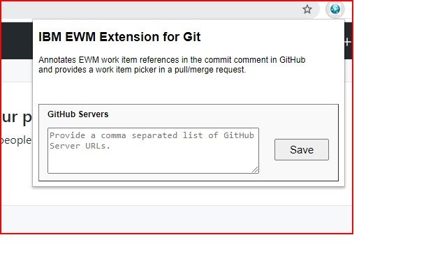 Extensão IBM EWM para Git da Chrome Web Store para ser executada com OffiDocs Chromium online