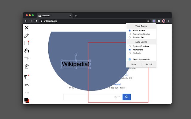 iCapture Screen Record and Draw  from Chrome web store to be run with OffiDocs Chromium online