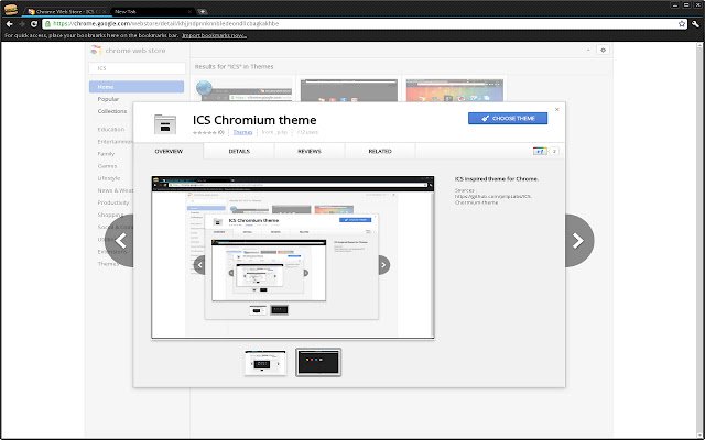 ธีม ICS Chromium จาก Chrome เว็บสโตร์ที่จะรันด้วย OffiDocs Chromium ทางออนไลน์