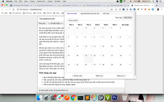 ICTU thời khóa biểu  from Chrome web store to be run with OffiDocs Chromium online