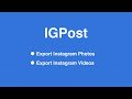 IGPost Export IG photos and videos  from Chrome web store to be run with OffiDocs Chromium online
