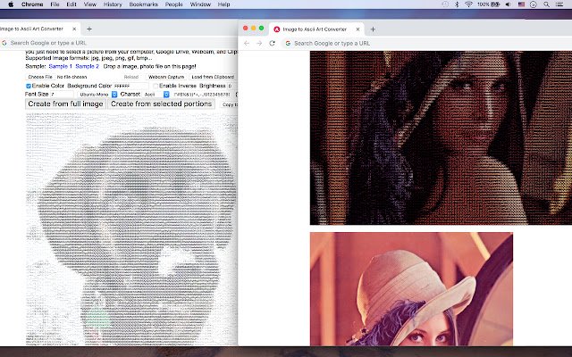 Image to Ascii Art Converter  from Chrome web store to be run with OffiDocs Chromium online