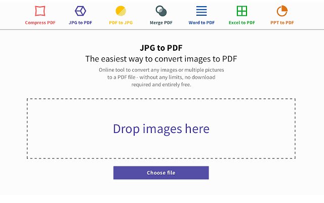 Image to PDF Converter Smallpdf.com  from Chrome web store to be run with OffiDocs Chromium online