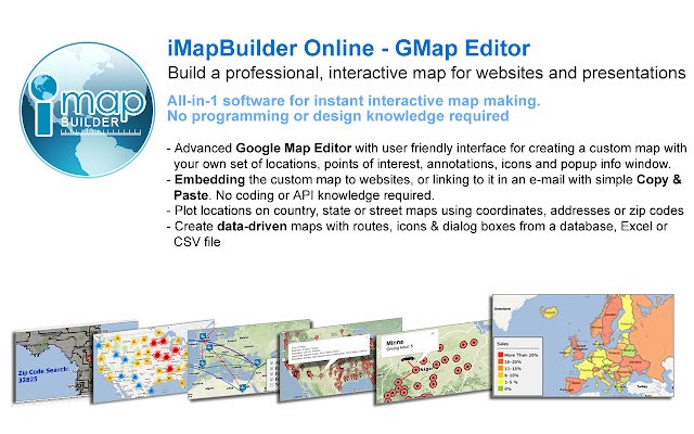 iMapBuilder Online GMap Editor  from Chrome web store to be run with OffiDocs Chromium online