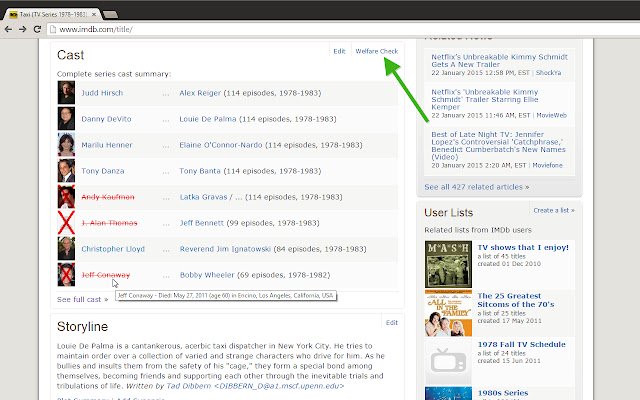 IMDB Welfare Check  from Chrome web store to be run with OffiDocs Chromium online