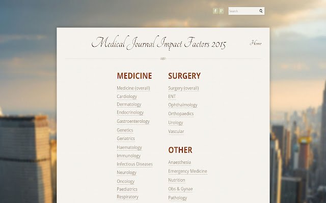 Impact Factors Medicine  from Chrome web store to be run with OffiDocs Chromium online