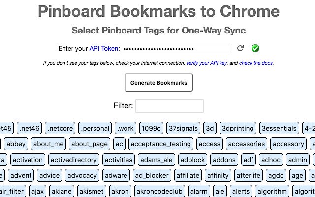 Import Pinboard Bookmarks to Chrome  from Chrome web store to be run with OffiDocs Chromium online