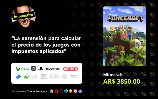 Impuestito: precio real juegos en Argentina  from Chrome web store to be run with OffiDocs Chromium online