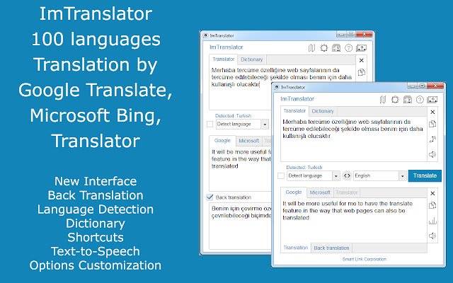 ImTranslator: Translator, Dictionary, TTS  from Chrome web store to be run with OffiDocs Chromium online