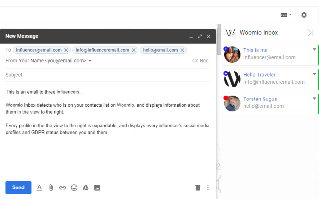 Inbox by Woomio  from Chrome web store to be run with OffiDocs Chromium online