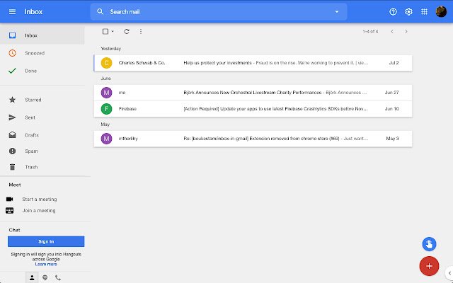 Inbox Reborn theme for Gmail™  from Chrome web store to be run with OffiDocs Chromium online