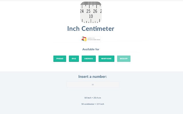 Inch Centimeter  from Chrome web store to be run with OffiDocs Chromium online
