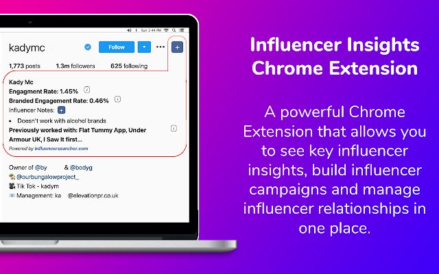 Influencer Searcher Engagement Calculator  from Chrome web store to be run with OffiDocs Chromium online