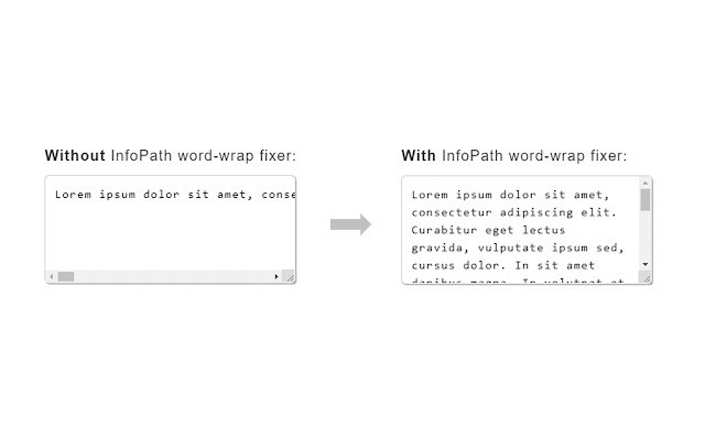 InfoPath word wrap fixer  from Chrome web store to be run with OffiDocs Chromium online