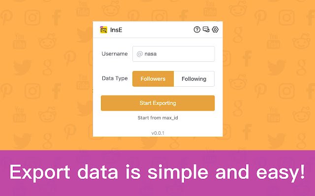 InsE Email Exporter of Instagram Followers  from Chrome web store to be run with OffiDocs Chromium online