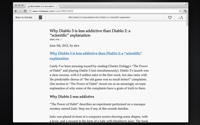 Instapaper Restyled จาก Chrome เว็บสโตร์เพื่อใช้งานกับ OffiDocs Chromium ทางออนไลน์