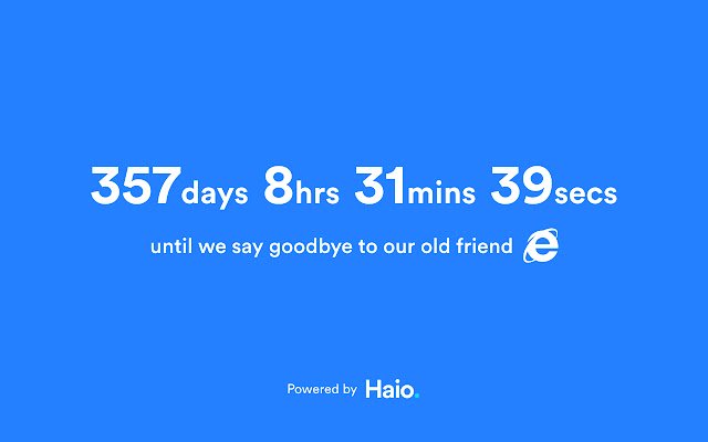 Internet Explorer Countdown Timer  from Chrome web store to be run with OffiDocs Chromium online