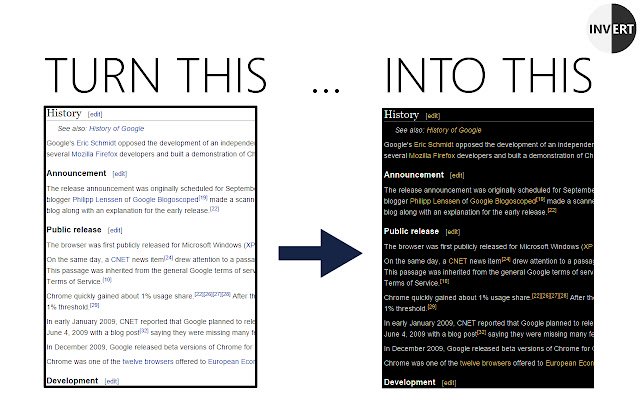 Invert!  from Chrome web store to be run with OffiDocs Chromium online