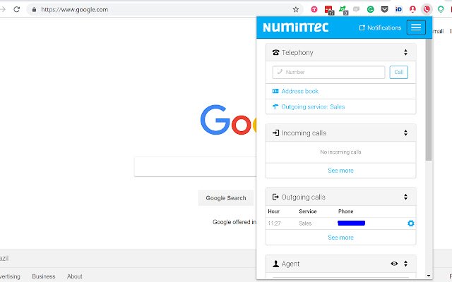 InvoxCall  from Chrome web store to be run with OffiDocs Chromium online