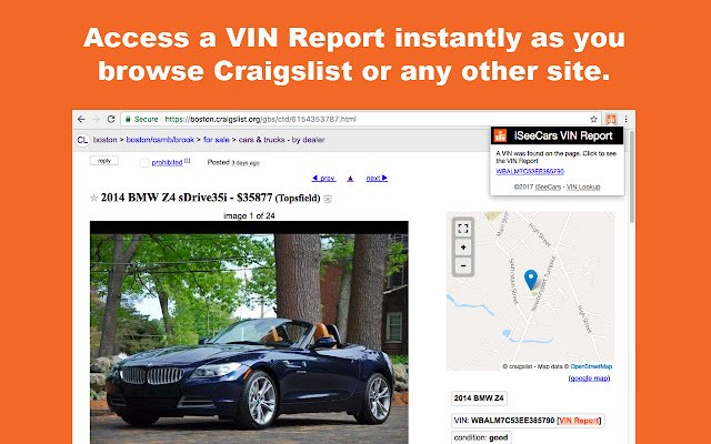 iSeeCars Instant VIN Report  from Chrome web store to be run with OffiDocs Chromium online