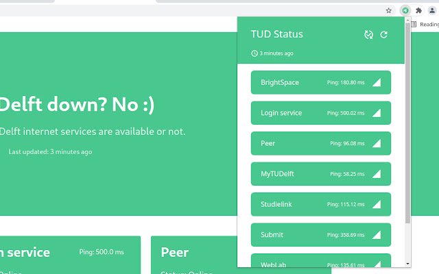 Is TU Delft down?  from Chrome web store to be run with OffiDocs Chromium online
