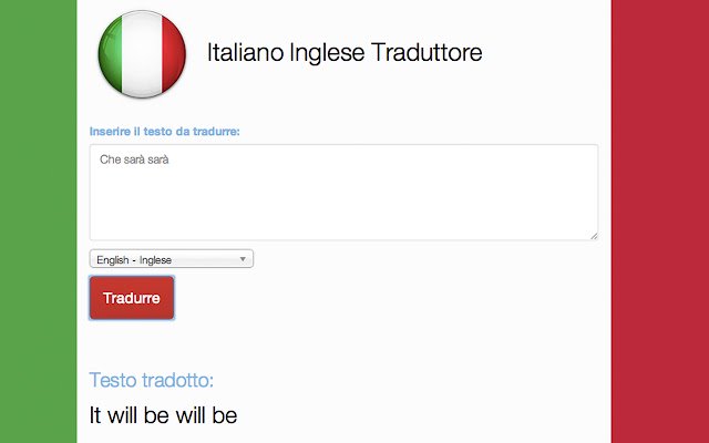 Italiano Inglese Traduttore  from Chrome web store to be run with OffiDocs Chromium online