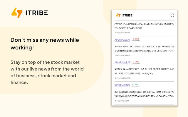 iTribe: Live Stock Market News  from Chrome web store to be run with OffiDocs Chromium online