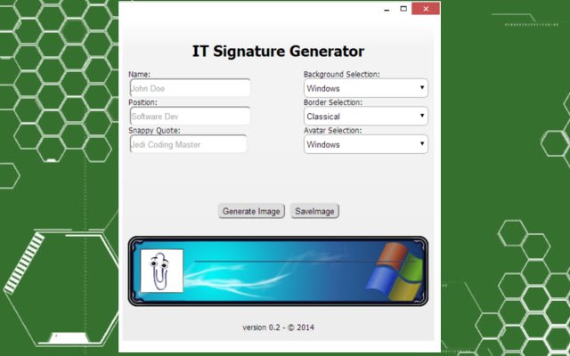 IT Signature Generator  from Chrome web store to be run with OffiDocs Chromium online