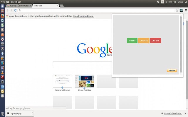 DIU sql de Chrome web store para ejecutarse con OffiDocs Chromium en línea