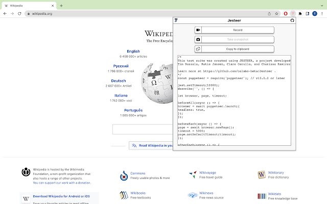 Jesteer uit de Chrome-webwinkel wordt uitgevoerd met OffiDocs Chromium online