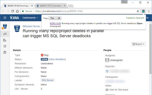 jiraclipboard daripada kedai web Chrome untuk dijalankan dengan OffiDocs Chromium dalam talian