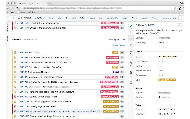 JIRALyzer for JIRA  from Chrome web store to be run with OffiDocs Chromium online