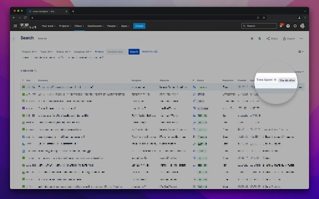 Jira Time Spent Sum da loja virtual do Chrome para ser executado com o OffiDocs Chromium online