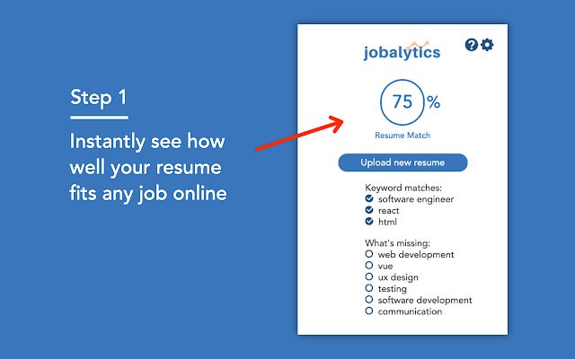 Jobalytics Resume Keyword Analyzer  from Chrome web store to be run with OffiDocs Chromium online