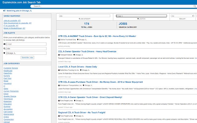 Job Search Home Tab von ExplainJobs.com aus dem Chrome Web Store zur Ausführung mit OffiDocs Chromium online