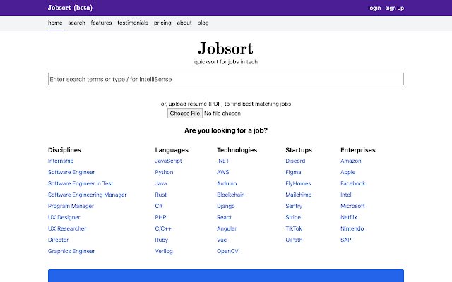 Jobsort  from Chrome web store to be run with OffiDocs Chromium online