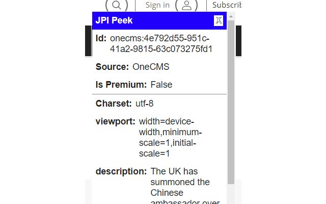 JPeek  from Chrome web store to be run with OffiDocs Chromium online