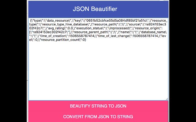 JSONBeautifier  from Chrome web store to be run with OffiDocs Chromium online