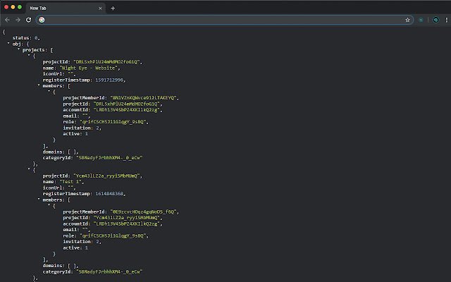 JSON Dark Mode Viewer  from Chrome web store to be run with OffiDocs Chromium online