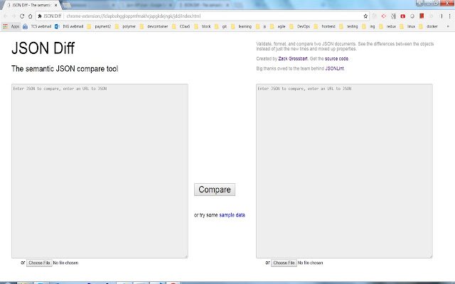 JSON Diff dal Chrome Web Store da eseguire con OffiDocs Chromium online