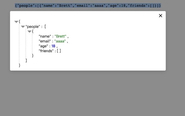 JSON Formatter In Modal מחנות האינטרנט של Chrome להפעלה עם OffiDocs Chromium באינטרנט