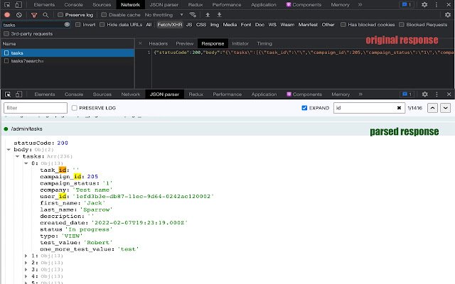 JSON Response Viewer  from Chrome web store to be run with OffiDocs Chromium online