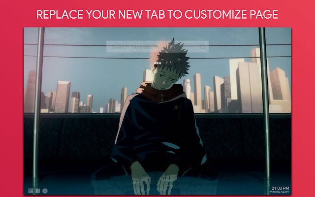 Jujutsu Kaisen Wallpaper HD Custom New Tab  from Chrome web store to be run with OffiDocs Chromium online