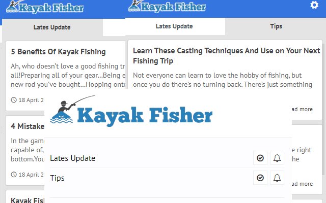 Kayak Fisher Latest Blog News Update  from Chrome web store to be run with OffiDocs Chromium online