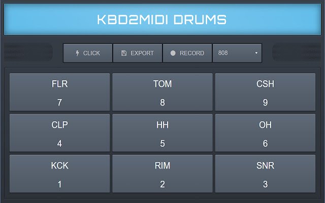 KBD To MIDI Drums  from Chrome web store to be run with OffiDocs Chromium online