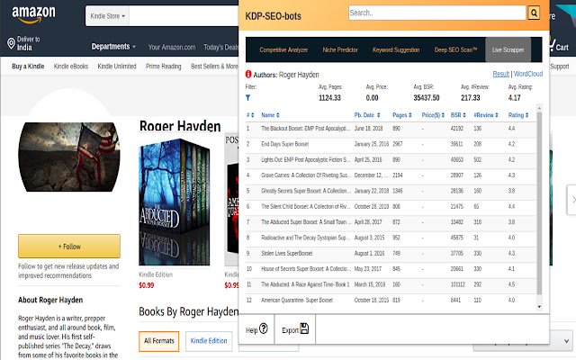 KDP SEO BOT  from Chrome web store to be run with OffiDocs Chromium online
