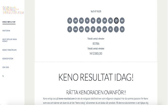 Keno resultat.com  from Chrome web store to be run with OffiDocs Chromium online