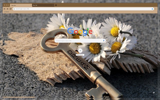 Key and daisies  from Chrome web store to be run with OffiDocs Chromium online